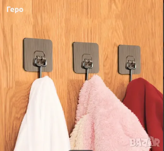 Пакет здрави самозалепващи се куки - закачалки за стена -  5 бр., снимка 2 - Други - 48398582