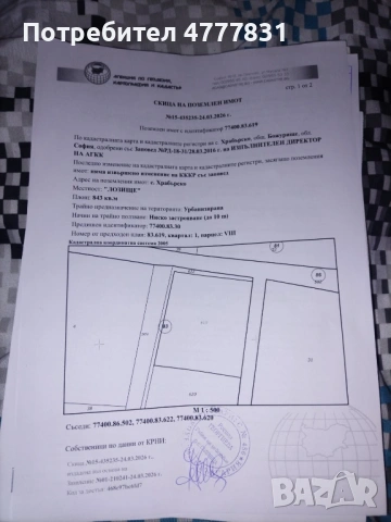 Продавам парцел в село Храбърско