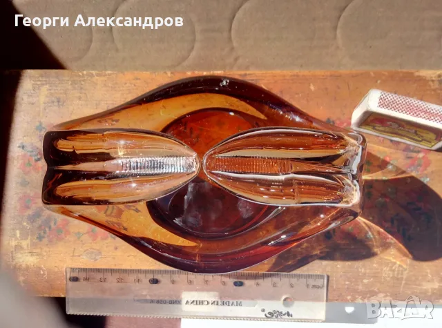 Стара КОШНИЧКА БОНБОНИЕРА от Цветен ОЛОВЕН КРИСТАЛ МУРАНО, снимка 2 - Декорация за дома - 56016460