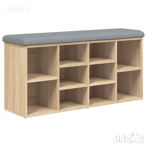 vidaXL Пейка за обувки, сонома дъб, 102x32x50 см, инженерно дърво, снимка 1 - Маси - 56148078