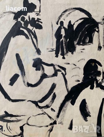 АТАНАС ЯРАНОВ (1940-1988) голяма рисунка туш, снимка 3 - Картини - 40025406