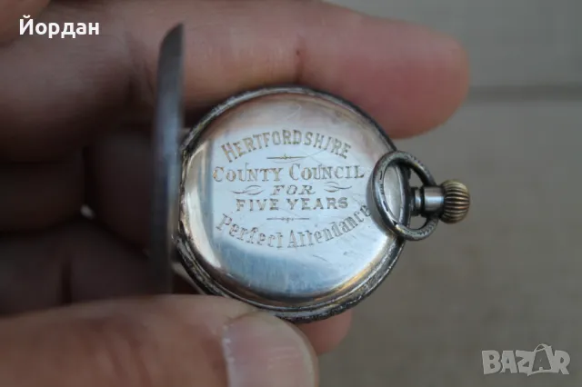 Стар сребърен джобен часовник, снимка 8 - Антикварни и старинни предмети - 50363774