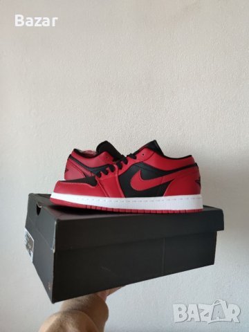 Nike Air Jordan 1 Low Reverse Bred Red Нови Мъжки Обувки Кецове Маратонки Размер 42 Номер Червени, снимка 13 - Маратонки - 39343854