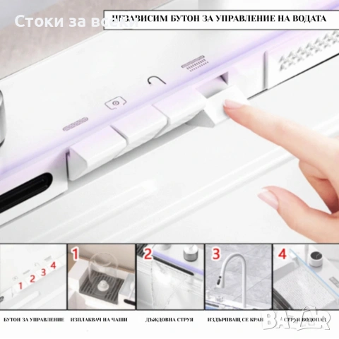 Умна кухненска мивка с изтеглящ се кран – LED дисплей, и пълен комплект за модерна кухня, снимка 3 - Други стоки за дома - 53225328