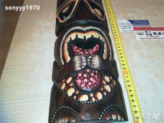 Маска от дърво за стена-кукер 3112201024, снимка 3 - Колекции - 31265234