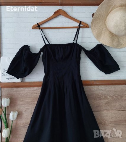 Черна плажна рокля , снимка 4 - Рокли - 37426579