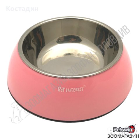 Купа за Домашен Любимец - Куче/Коте - Deluxe Dual Bowl Pink - S, M, L