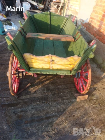 Ретро писана каруца за декорация, снимка 2 - Градински мебели, декорация  - 51239239
