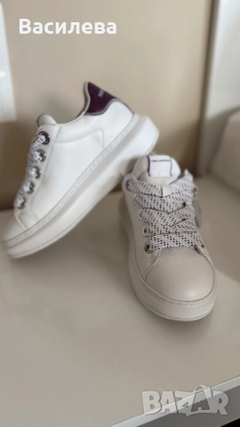 ПРОМО!!! Karl Lagerfeld бели кецове, снимка 3 - Кецове - 50488650