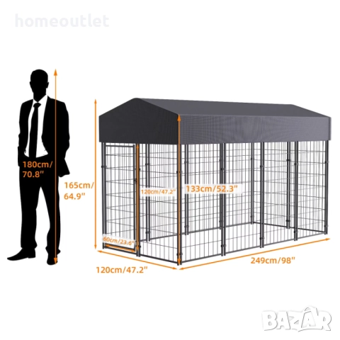 ПРОМОЦИЯ Клетка за кучета със стабилна метална конструкция BINGO PAW JJ-XZ171-L, снимка 6 - За кучета - 52824130