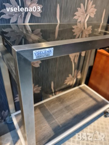  Маса комбинация от инокс и стъкло, снимка 3 - Маси - 39546162