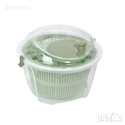 Центрофуга за салата, Ръчна, За домашна употреба, Пластмаса, Зелен , снимка 2 - Аксесоари за кухня - 48996714