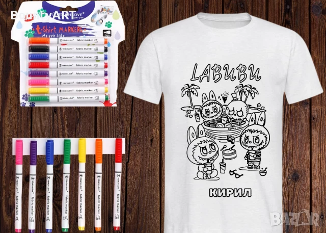 Детски комплект Лабубу за оцветяване, снимка 5 - Подаръци за рожден ден - 51254502