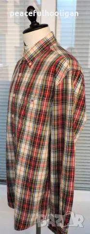 Gant Campus Twill Mens Multicolour Long Sleeve Plaid Check Casual Shirt  - мъжка риза размер  XL, снимка 7 - Ризи - 47643909