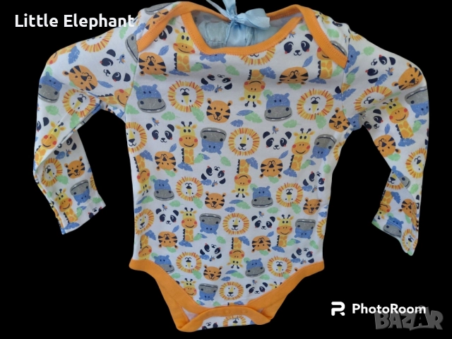 Боди с дълъг ръкав за 12-18 месеца животни,колекция"Animals",Англия/ново