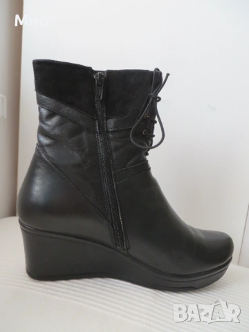 Черни боти от естествена кожа, номер 39, снимка 3 - Дамски боти - 53927002