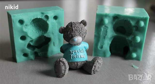 3D мече me2u Me to You 2 части седнало с блуза силиконов молд форма калъп фондан гипс
