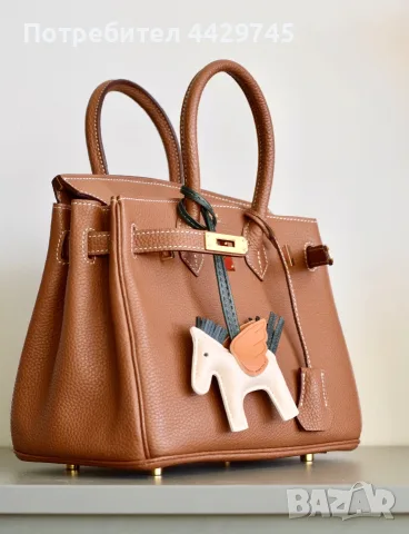 Кафява чанта Hermes Birkin 25 gold on gold, снимка 2 - Чанти - 56261275