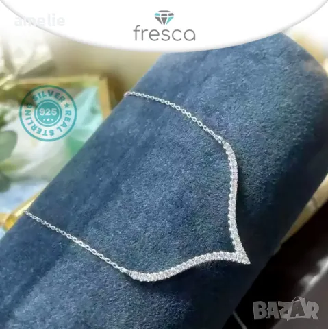Ново! Дамско колие сребро 925 Fresca Allure. Колекция Amélie, снимка 4 - Колиета, медальони, синджири - 47520911