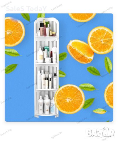 Ъглов рафт за баня, Етажерка за кухня, ъглов органайзер за килер, 120см, снимка 4 - Етажерки - 40483366