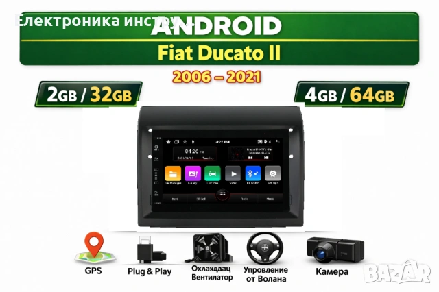 7" Android мултимедия за Fiat Ducato (2006–2021)