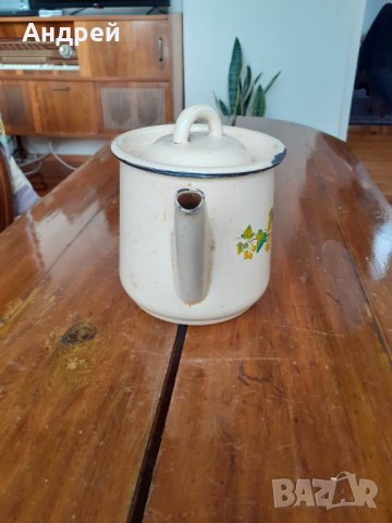 Стар емайлиран чайник #21, снимка 4 - Други ценни предмети - 31319638