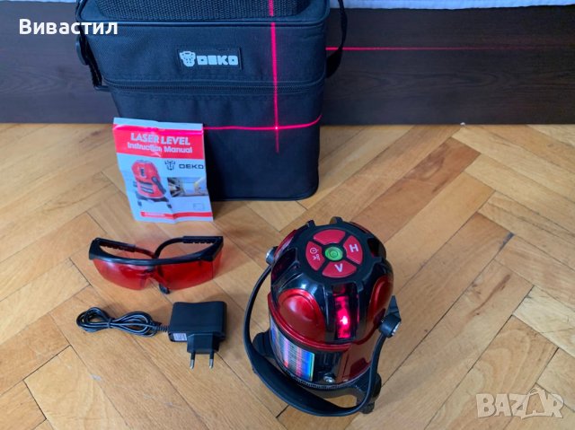 Самонивелиращ линеен лазерен нивелир DEKO LASER 4V 1H, снимка 5 - Измервателни инструменти - 42733012