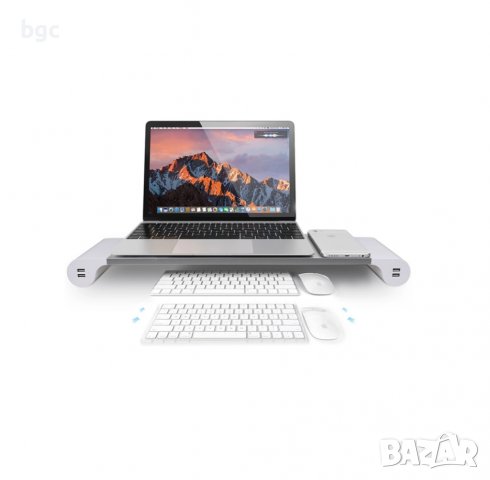 Алуминиева Стойка за Лаптоп/Монитор за Бюро Apple iMac  / Лаптоп MacBook Pro AiR за работно бюро, снимка 6 - Лаптоп аксесоари - 38400087