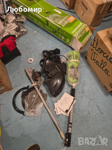 Електрическа тример за тел Greenworks 220V, електрически мотор 40 см ширина на рязане 2 мм , снимка 3 - Градинска техника - 52060756