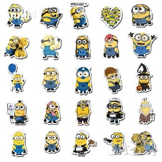50 бр Миньоните Minions миньони самозалепващи лепенки стикери за украса декор, снимка 4 - Други - 36897733