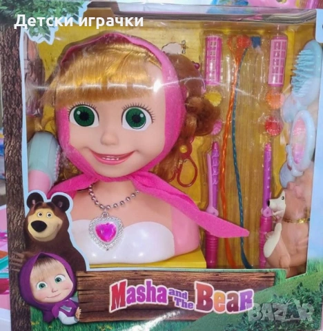 Кукла глава за прически Маша и мечока с аксесоари , снимка 7 - Кукли - 53039931
