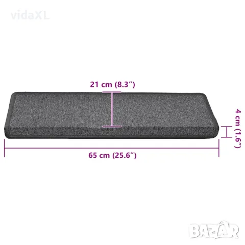 vidaXL Изтривалки за стълби, 30 бр., 65x21x4 см, тъмносиви, с правоъгълен кант, снимка 7 - Изтривалки - 56147160