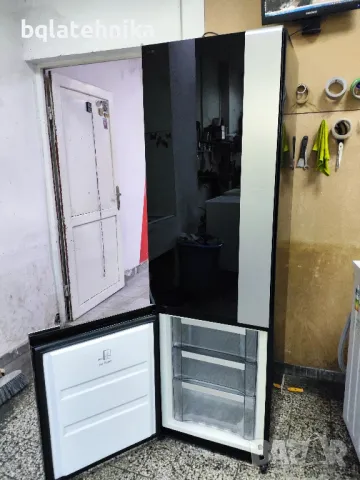 черен хладилник с отделен фризер , снимка 6 - Хладилници - 49936385