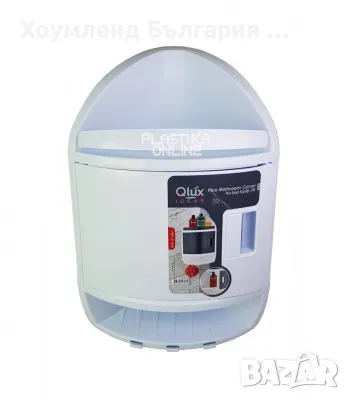 Ъглова етажерка за баня с вратичка, закачалки и три нива, снимка 2 - Етажерки - 48768308