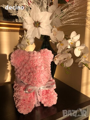 Мече от вечни рози в подаръчна кутия Свети Валентин, снимка 12 - Други - 30809241