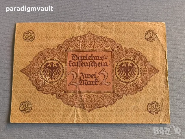 Райх банкнота - Германия - 2 марки | 1920г., снимка 2 - Нумизматика и бонистика - 56524681