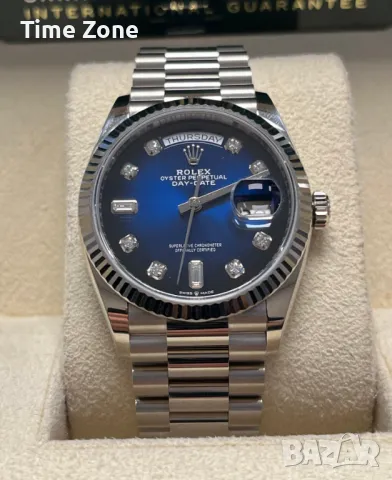 Rolex Day-Date 36mm Rose Gold Chocolate Dial Diamond Automatic Дамски Различни Варианти, снимка 11 - Дамски - 48183126