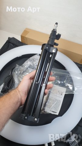 Голям Ринг Фото Видео Осветление със Стойка и Нагласяща се Светлина Топла Студена R60-X Ring Light, снимка 6 - Светкавици, студийно осветление - 39246019