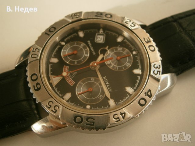 CERTINA Attack, quartz chronograph, WR 50 meters, All steel, Swiss, снимка 12 - Мъжки - 40050982