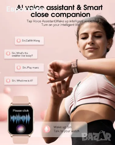 Смарт часовник KIPTUMTEK с функция на телефонни разговори, фитнес тракер, снимка 4 - Смарт гривни - 48464631