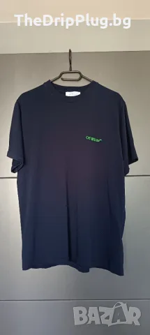 Off White мъжка тениска размер XL (L) тъмно синя Hypebeast Virgil Abloh , снимка 2 - Тениски - 56200698