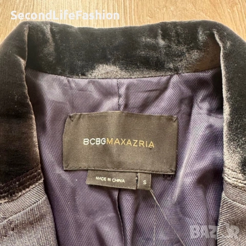 Дамско сако BCBG MaxAzria Michelle, размер S памучна вълна с едно копче, снимка 3 - Сака - 52461353