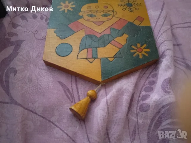 Дървена скулптурка хокейна хенд мейд винтидж 13х 13 см, снимка 2 - Зимни спортове - 55836820