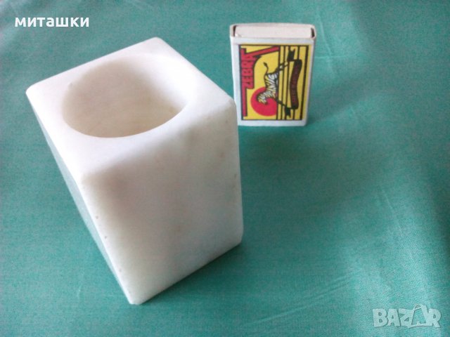 Пепелник и свещник от мрамор, снимка 4 - Декорация за дома - 37406495