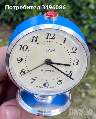 Стар съветски механичен будилник СЛАВА, снимка 3 - Други - 54058841