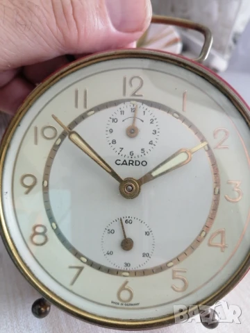 Ретро, немски часовник, будилник CARDO, снимка 8 - Антикварни и старинни предмети - 50836930