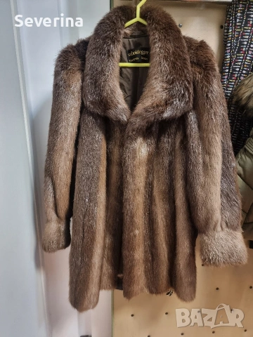 Ново,естествен косъм палто от бобър, снимка 4 - Палта, манта - 53322943