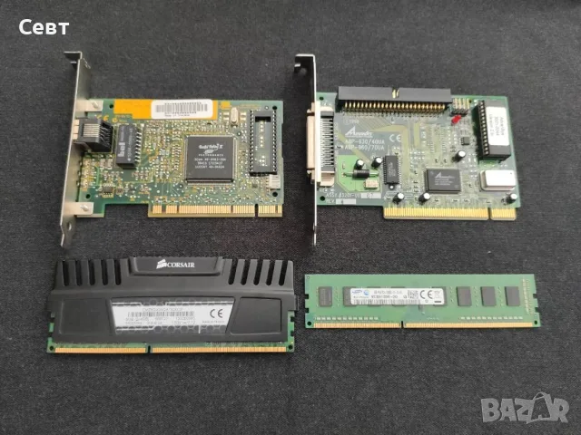 Части от компютър - рам / pci карта за интернет / pci карта 50 пина scsi / Монитор 17 " 1280х1024