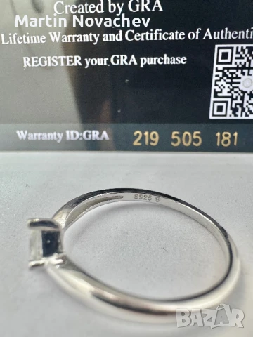 Сребърен пръстен с мойсанит (Диамант) 0.4 карата, снимка 6 - Пръстени - 50813877