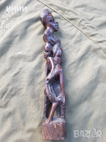 Африканска статуетка от абанос, снимка 3 - Статуетки - 52279259